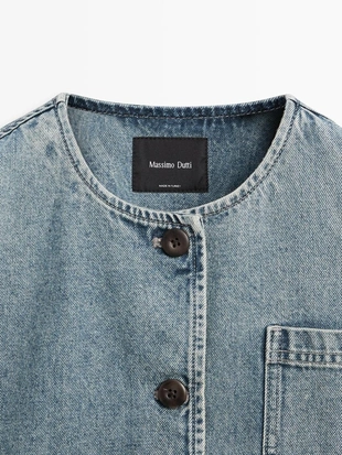 Джинсовая короткая куртка- Заказать в России