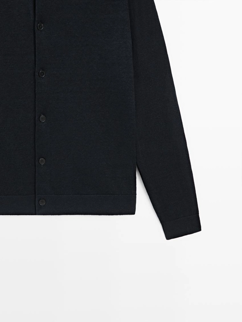 Кардиган из льняного трикотажа с пуговицами