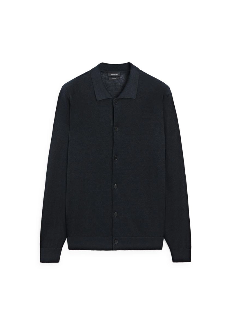 Кардиган из льняного трикотажа с пуговицами