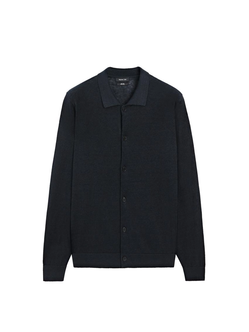 Кардиган из льняного трикотажа с пуговицами