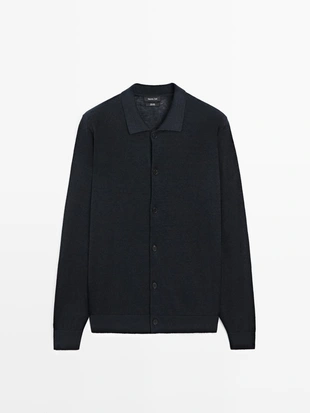 Кардиган из льняного трикотажа с пуговицами- Заказать в России