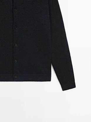 Кардиган из льняного трикотажа с пуговицами- Заказать в России