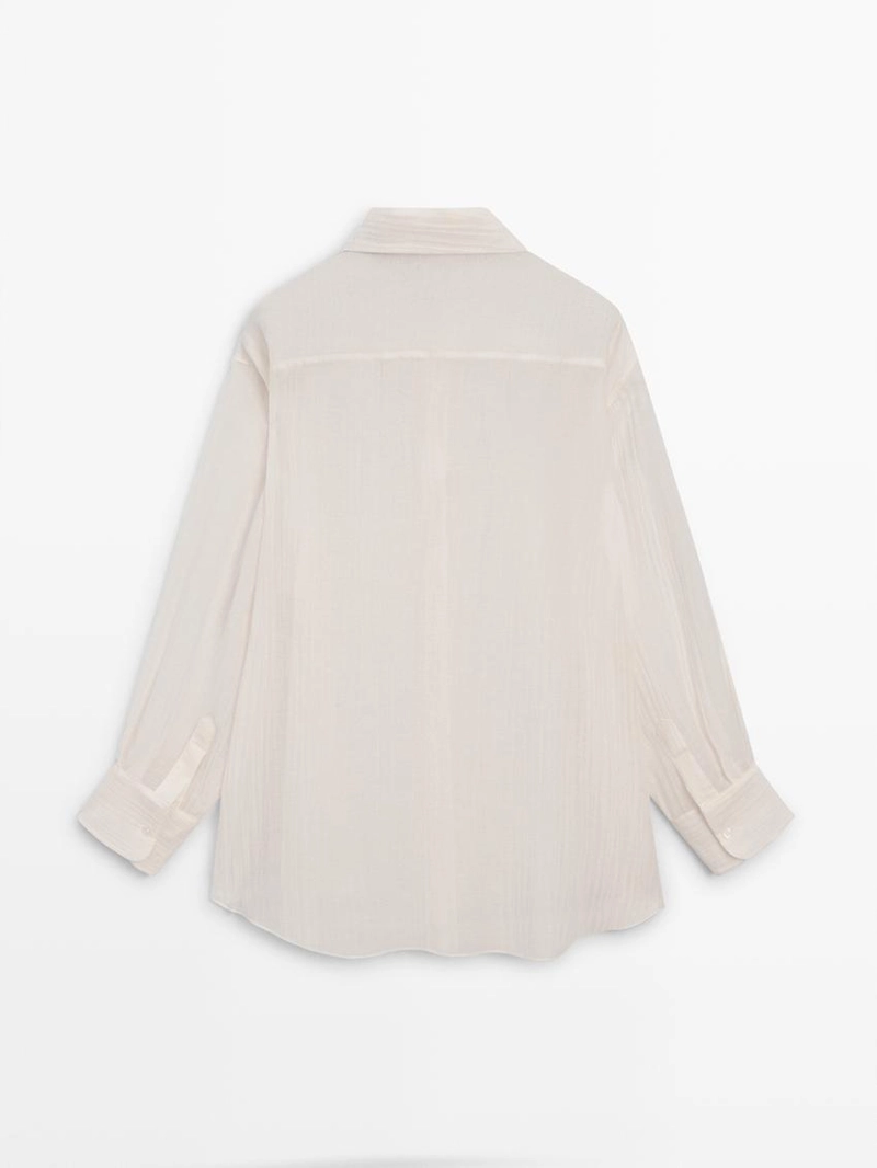 Брюки и рубашка с кожаными деталями massimo dutti