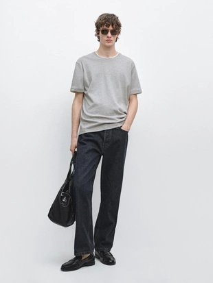 Футболка из 100% хлопка с контрастными деталями- Заказать в России