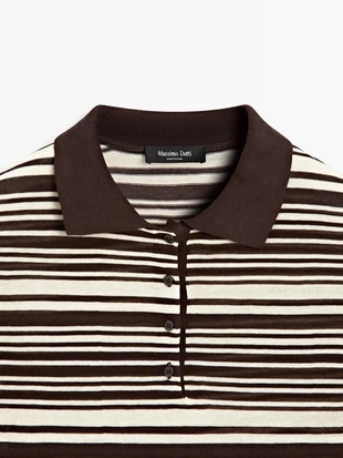 Поло из 100% хлопка в полоску- Заказать в России