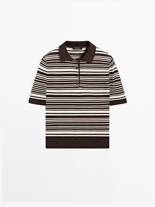 Поло из 100% хлопка в полоску- Заказать в России