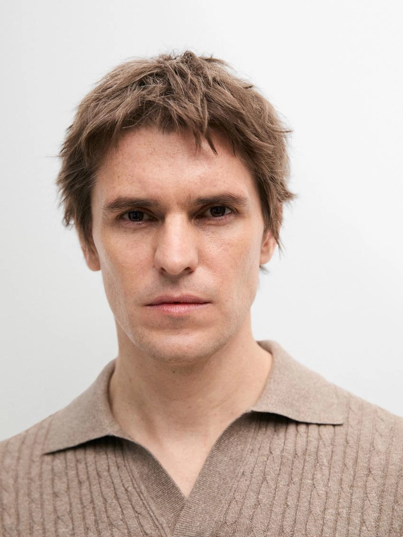 Поло с коротким рукавом из трикотажа с деталями плетения