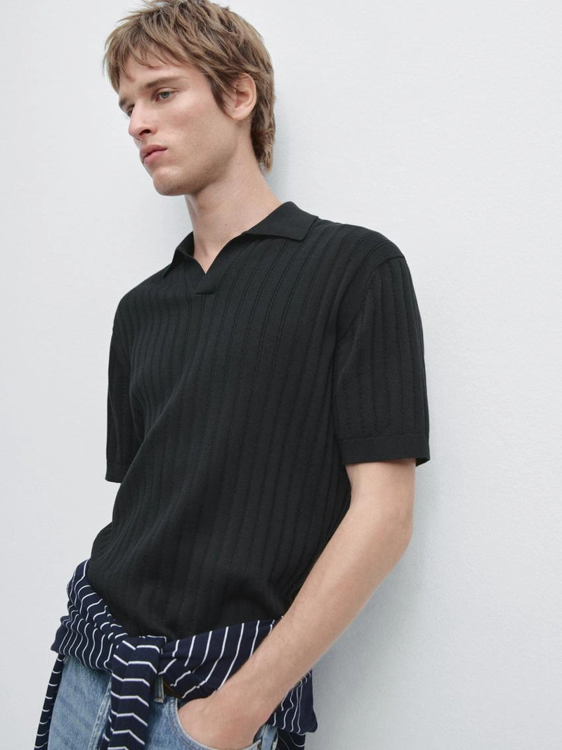 Свитер-поло крупной вязки