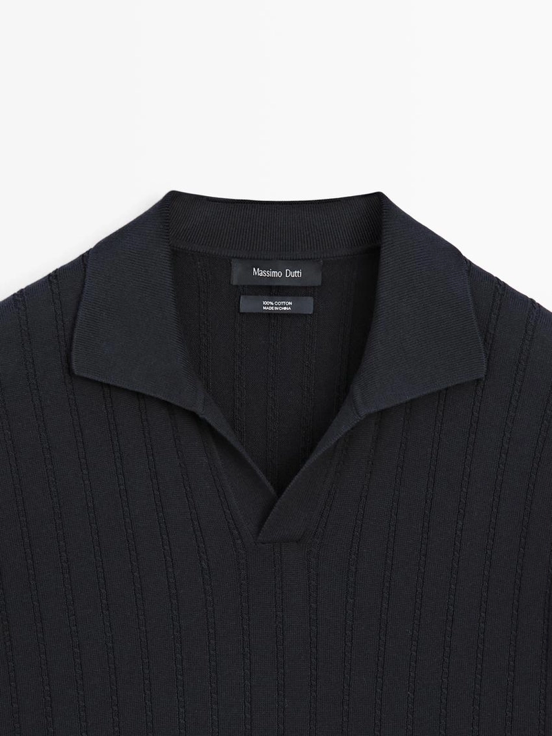 Свитер-поло крупной вязки