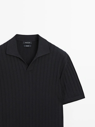 Свитер-поло крупной вязки- Заказать в России