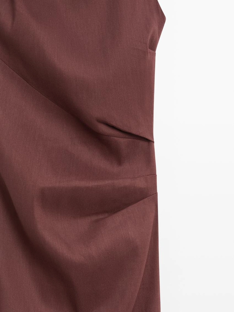 Платье миди из льняной смеси со стрэпами