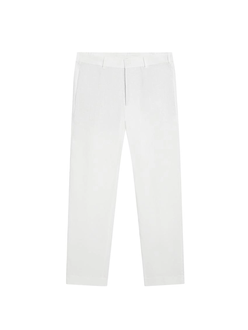 Брюки из льна с зауженным кроем