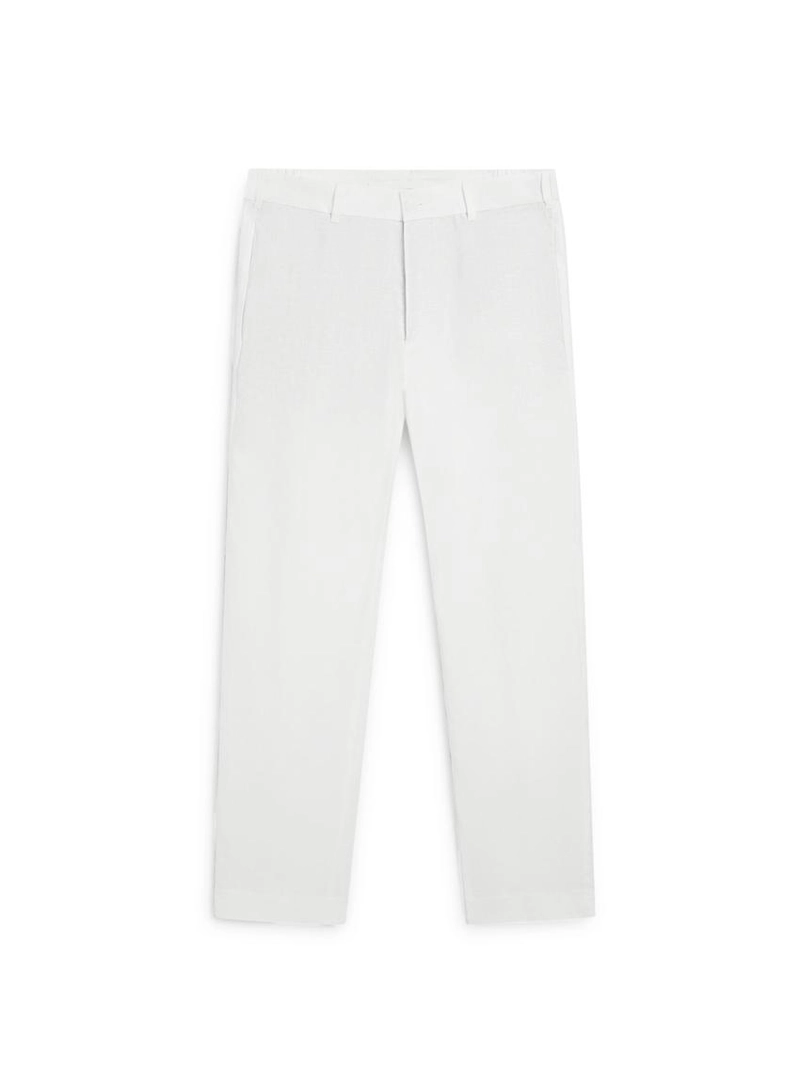 Брюки из льна с зауженным кроем