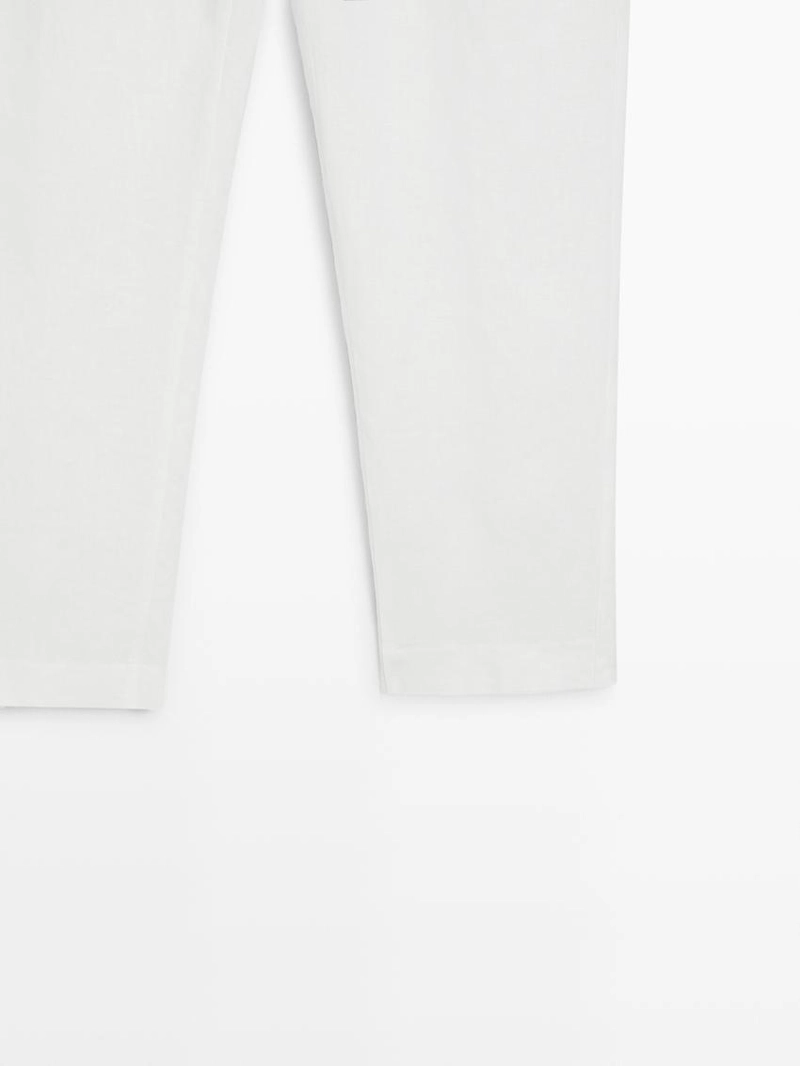 Брюки из льна с зауженным кроем