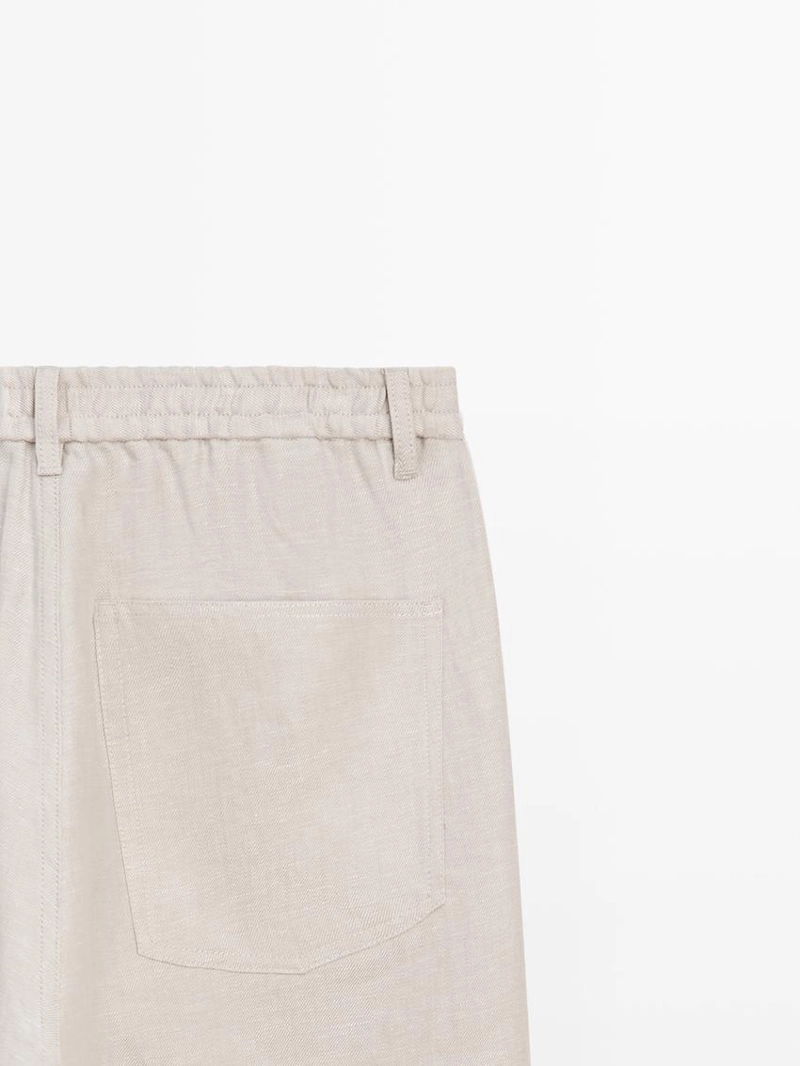 Льняные брюки полу-джоггеры