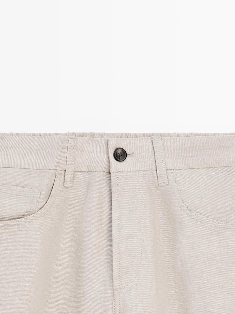 Льняные брюки полу-джоггеры