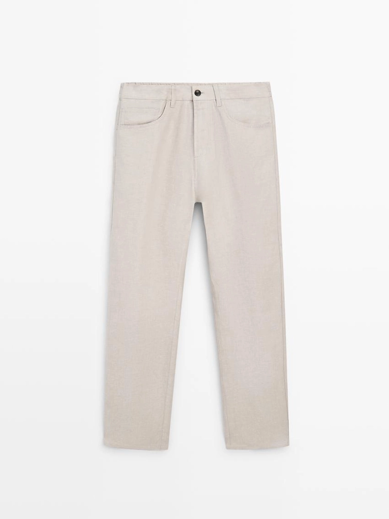 Льняные брюки полу-джоггеры