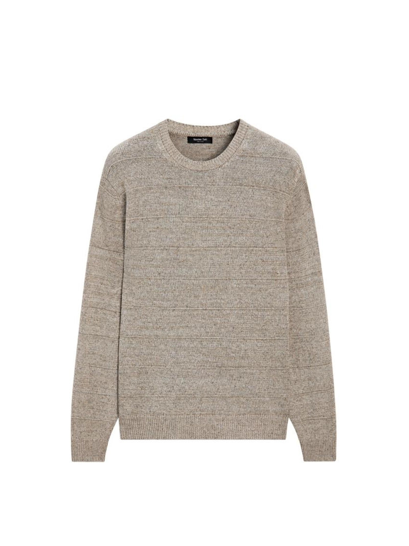 Джемпер с круглым вырезом и полосками из трикотажа