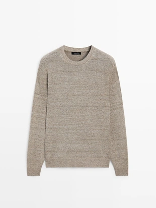 Джемпер с круглым вырезом и полосками из трикотажа- Заказать в России