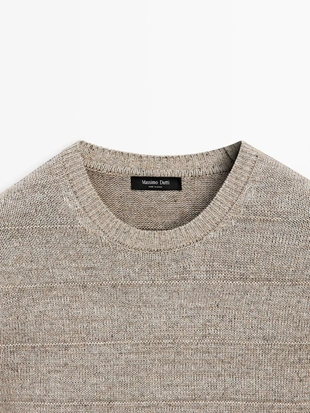 Джемпер с круглым вырезом и полосками из трикотажа- Заказать в России