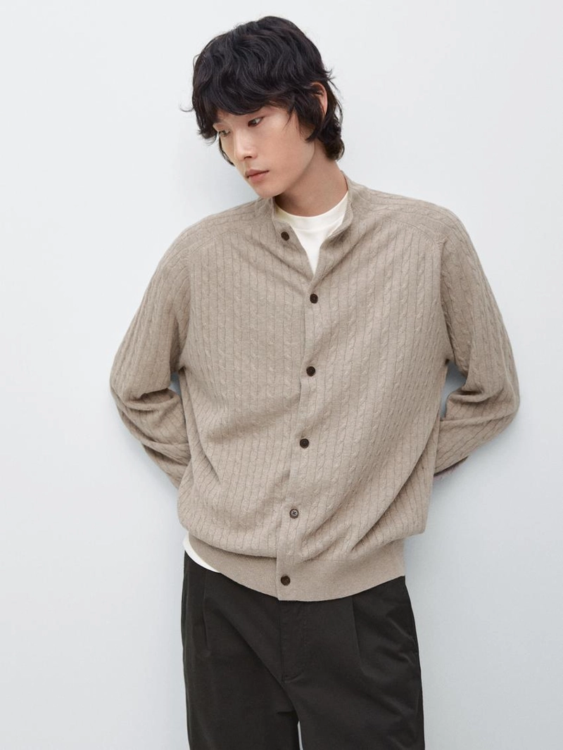 Кардиган из хлопкового микса с пуговицами