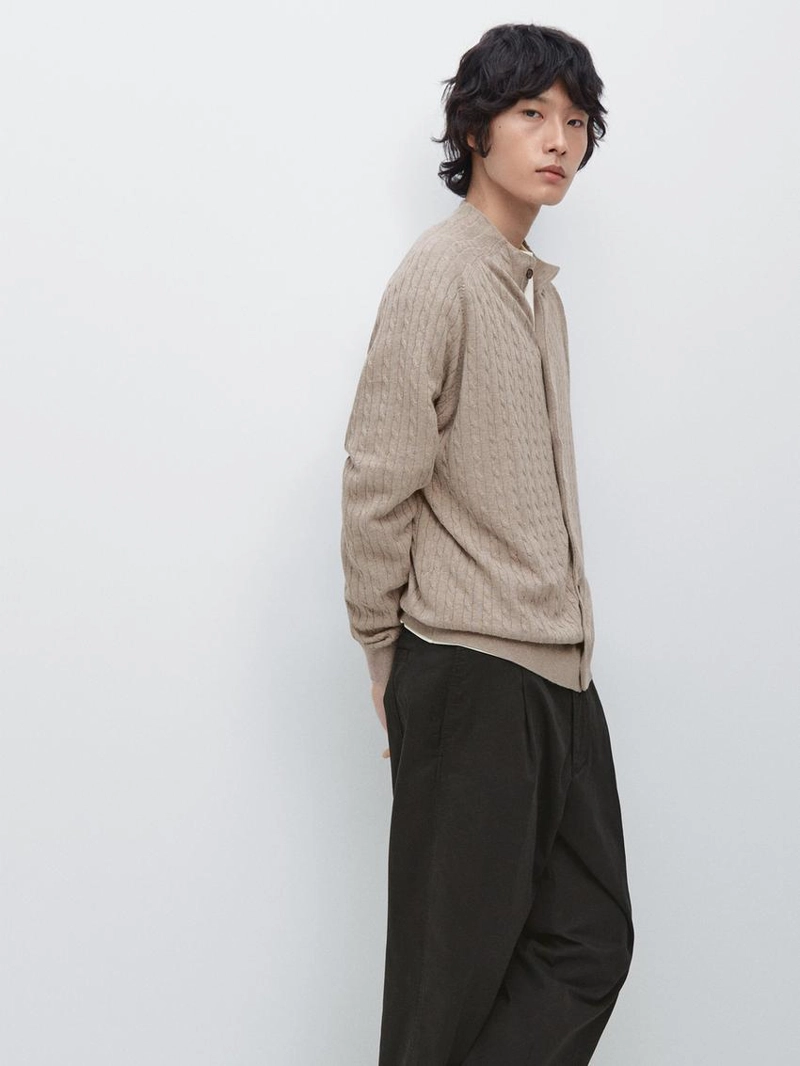 Кардиган из хлопкового микса с пуговицами