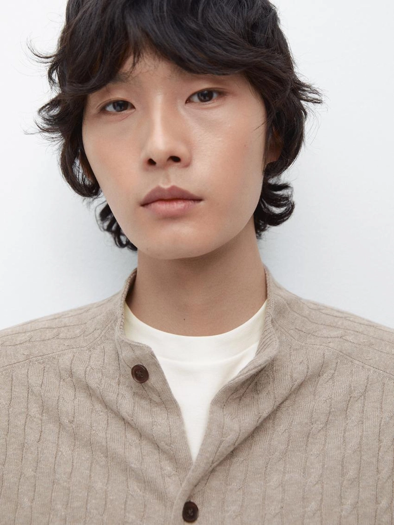 Кардиган из хлопкового микса с пуговицами