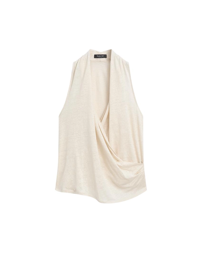 Топ с драпировкой из льна