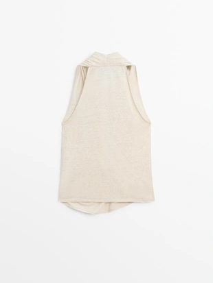 Топ с драпировкой из льна- Заказать в России