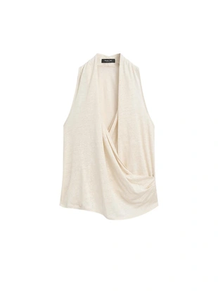 Топ с драпировкой из льна- Заказать в России