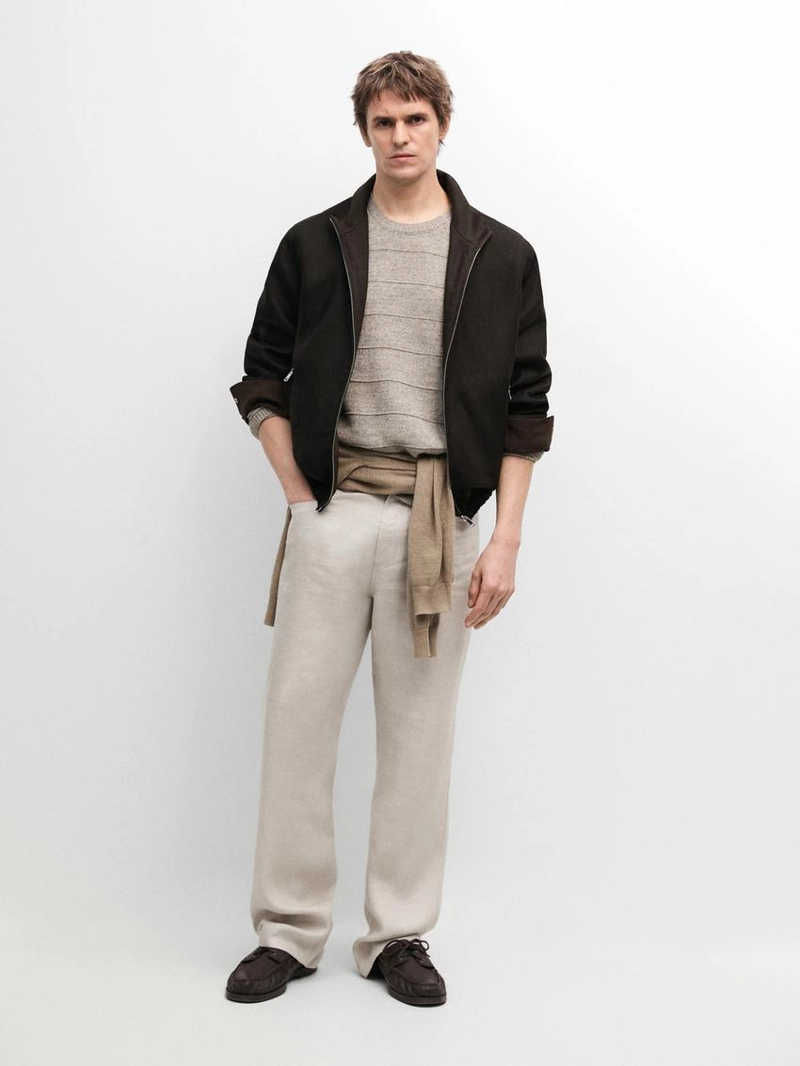 Поворотный льняной пиджак