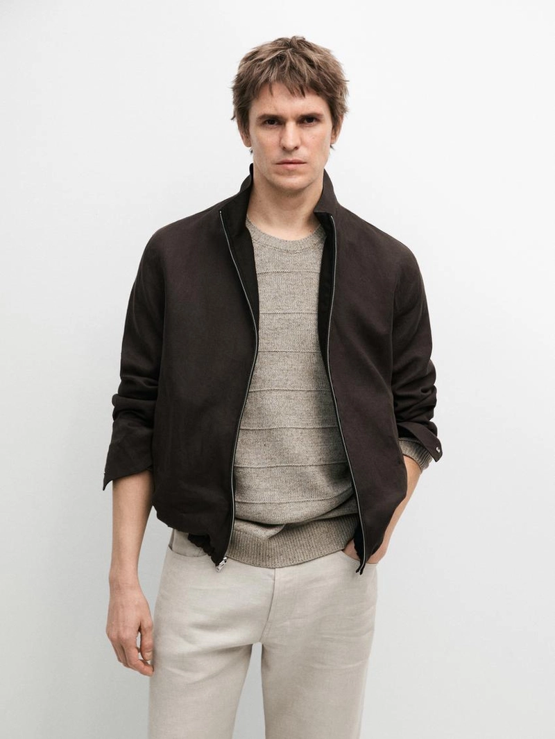 Поворотный льняной пиджак