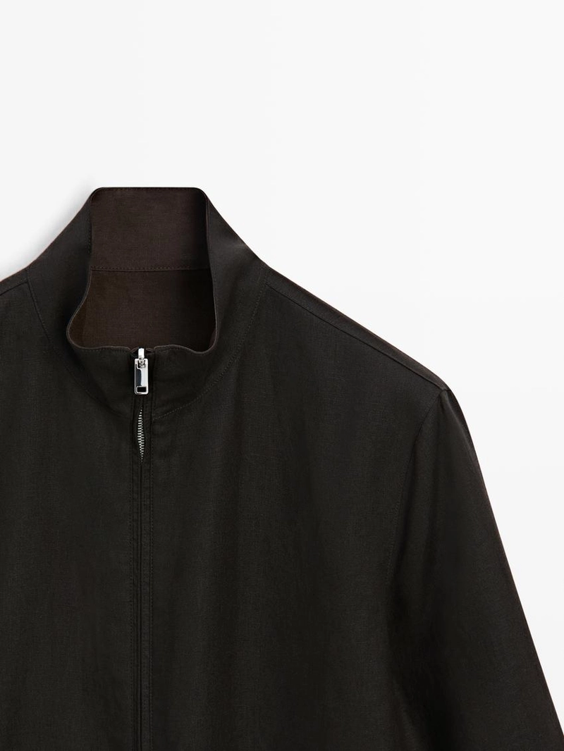 Поворотный льняной пиджак