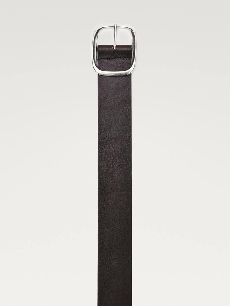 Кожанный ремень с прямоугольной пряжкой