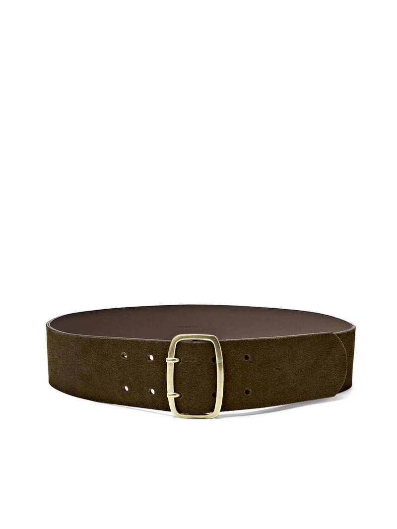 Ремень из замши с прямоугольной пряжкой