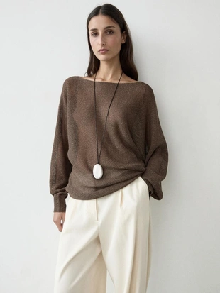 Джемпер из вязаного хлопкового микса- Заказать в России