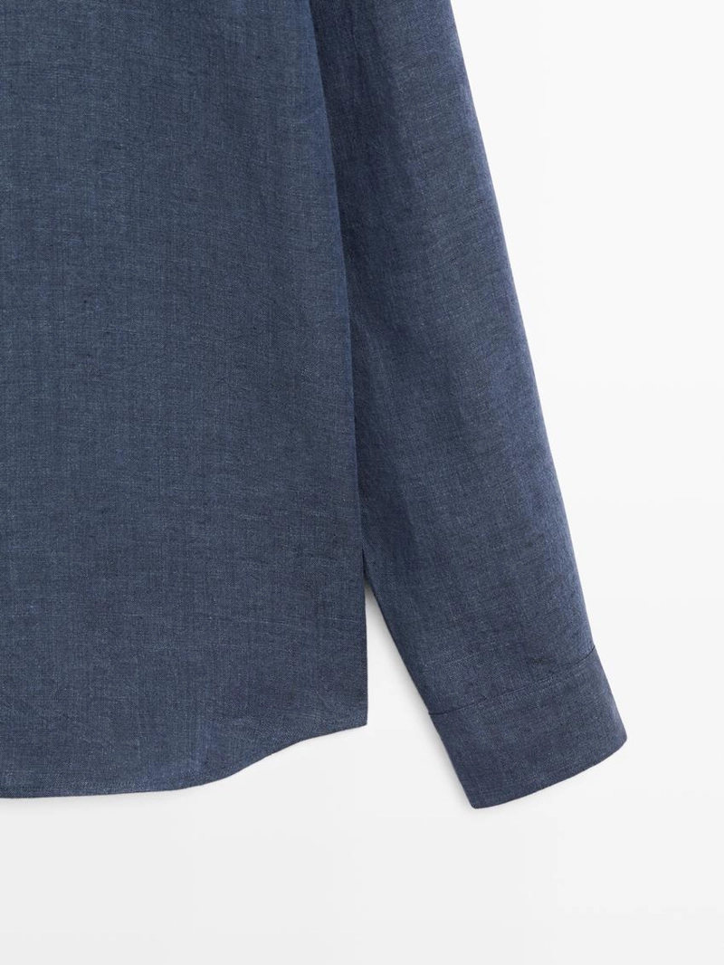 Рубашка из 100% льна в классическом крое