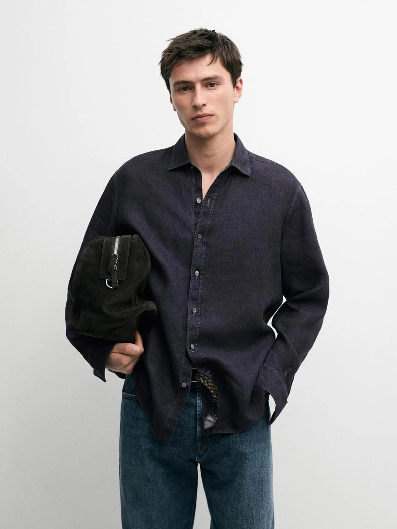 Рубашка регулярного кроя из 100% льна