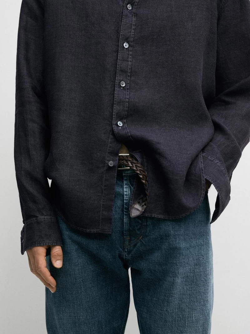 Рубашка регулярного кроя из 100% льна