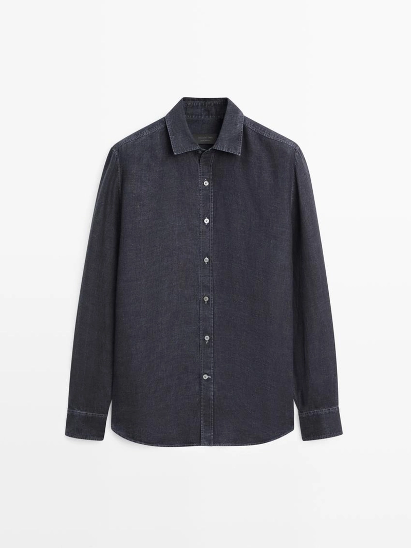 Рубашка регулярного кроя из 100% льна