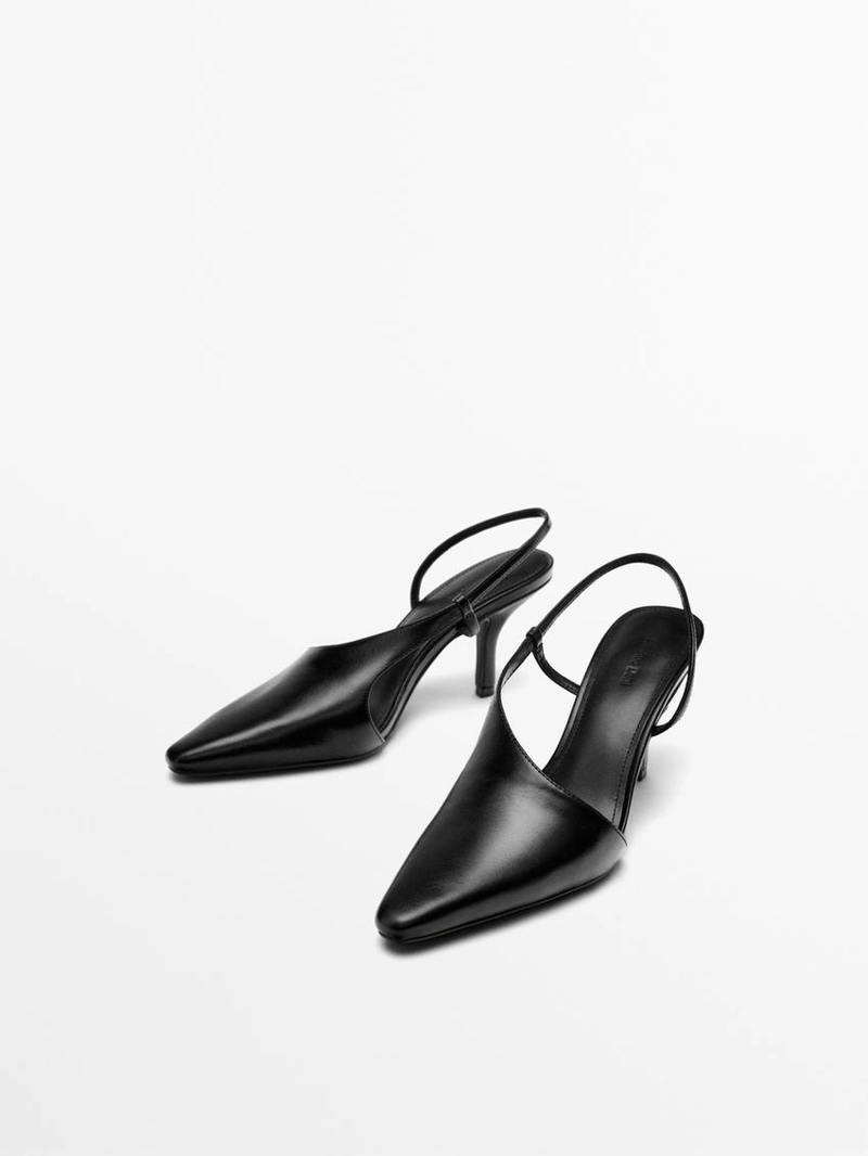 Асимметричные туфли на высоком каблуке