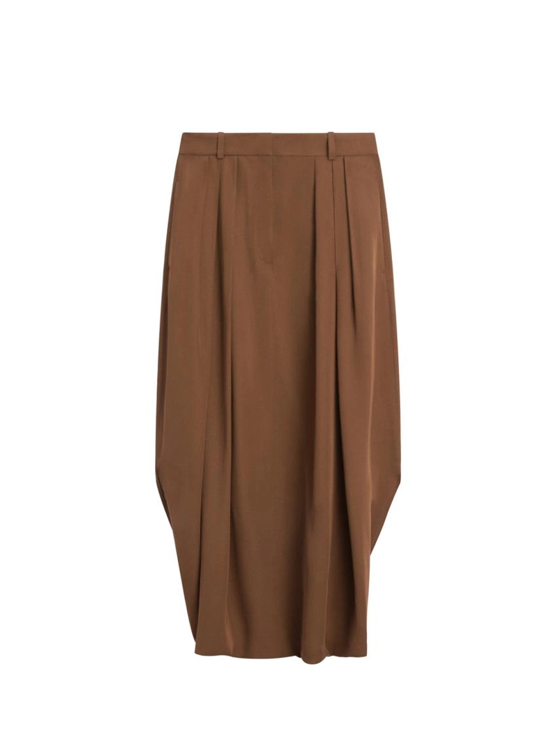 Юбка-шорты из шелковой ткани с защипами