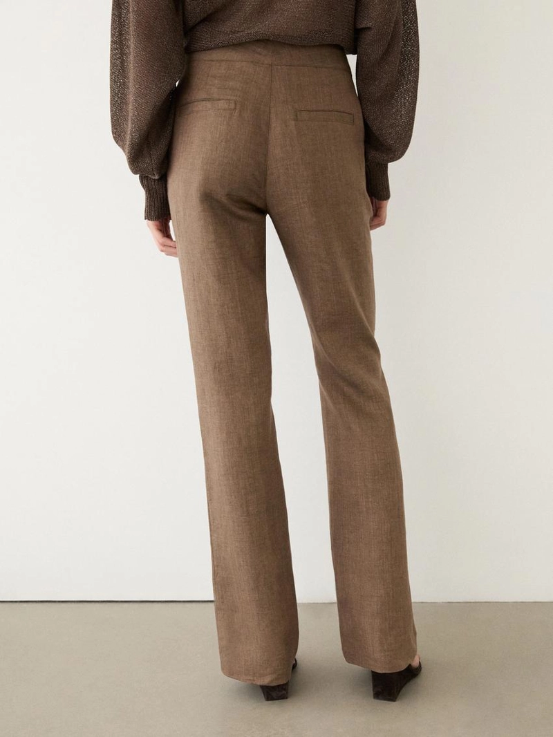Брюки из 100% льна с укороченным брючным широким кроем