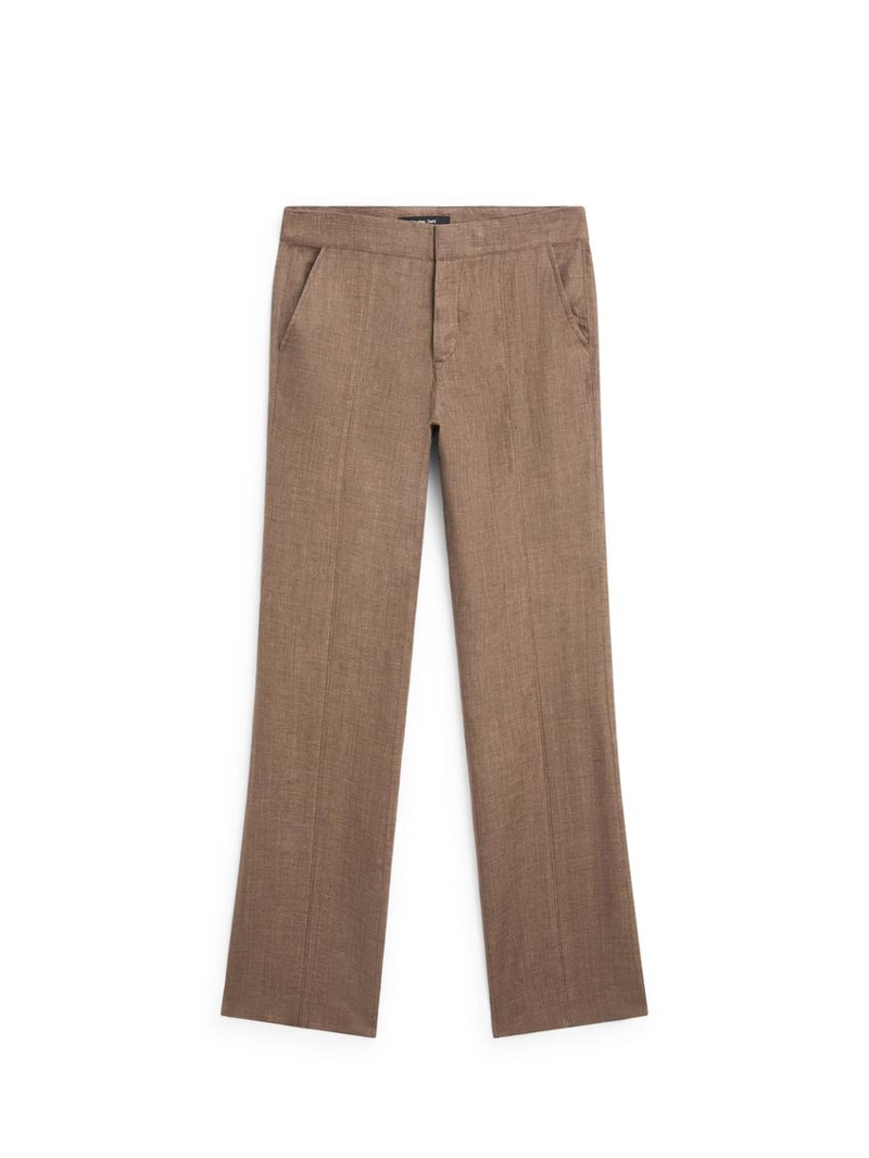 Брюки из 100% льна с укороченным брючным широким кроем