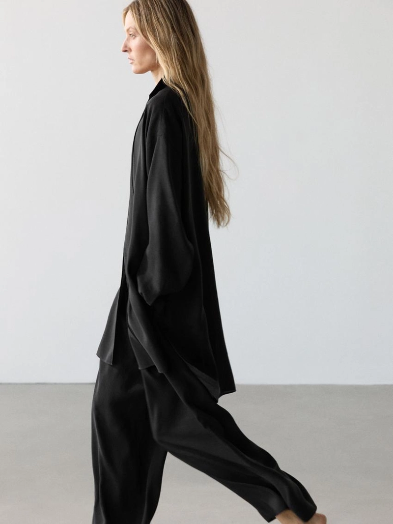 Рубашка из льняной смеси с отстегивающимся воротником