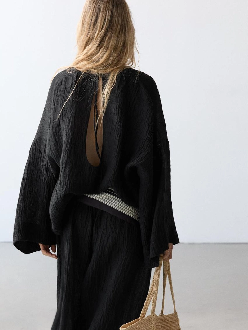 Приталенная блуза из 100% льна