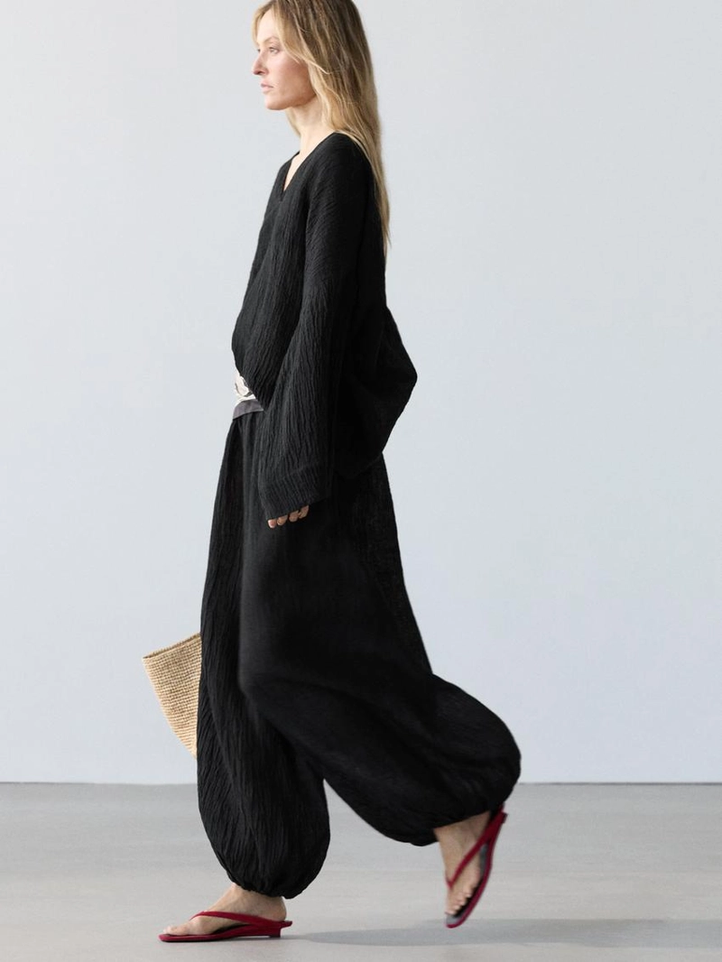 Приталенная блуза из 100% льна