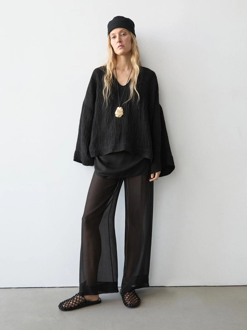 Приталенная блуза из 100% льна