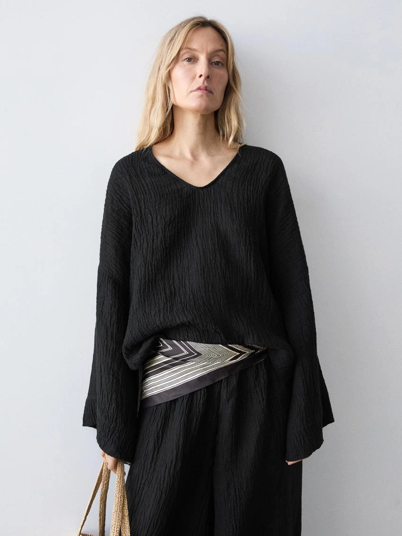 Приталенная блуза из 100% льна