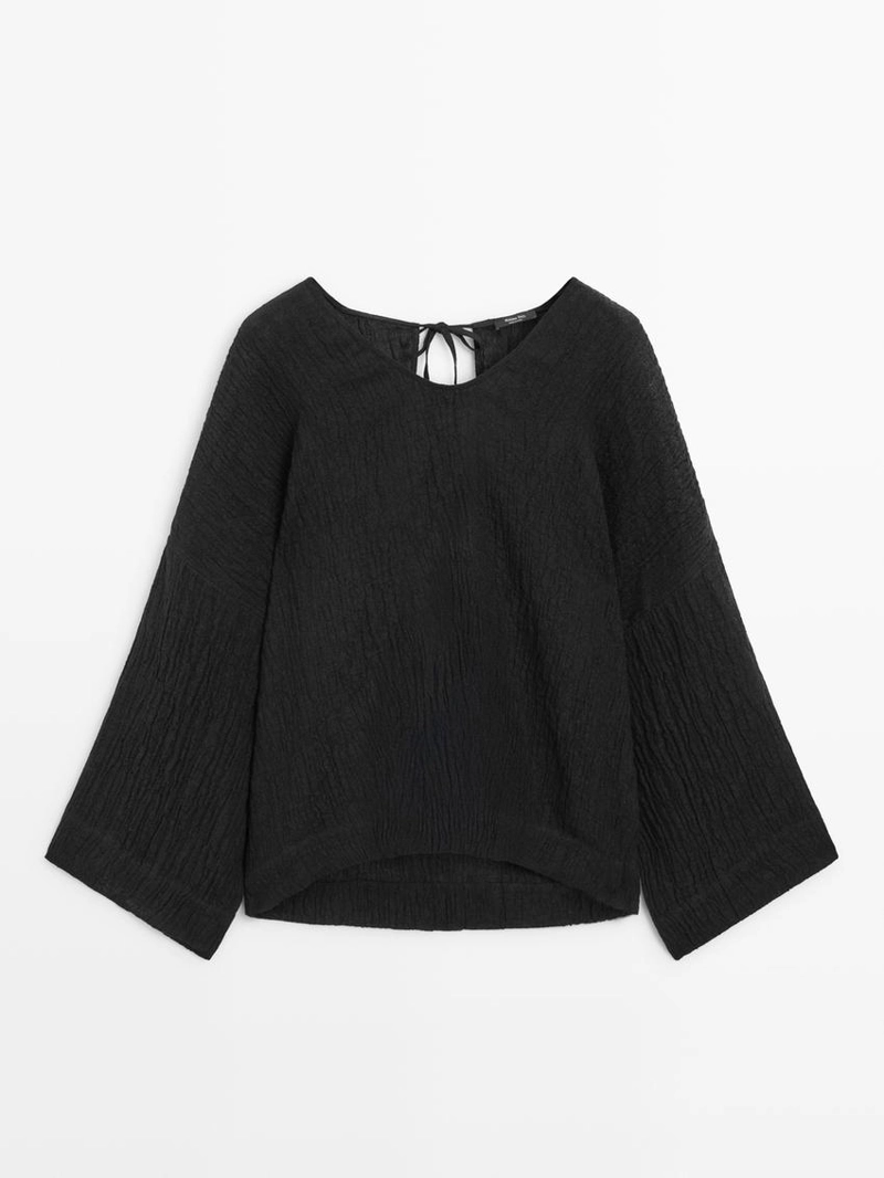 Приталенная блуза из 100% льна